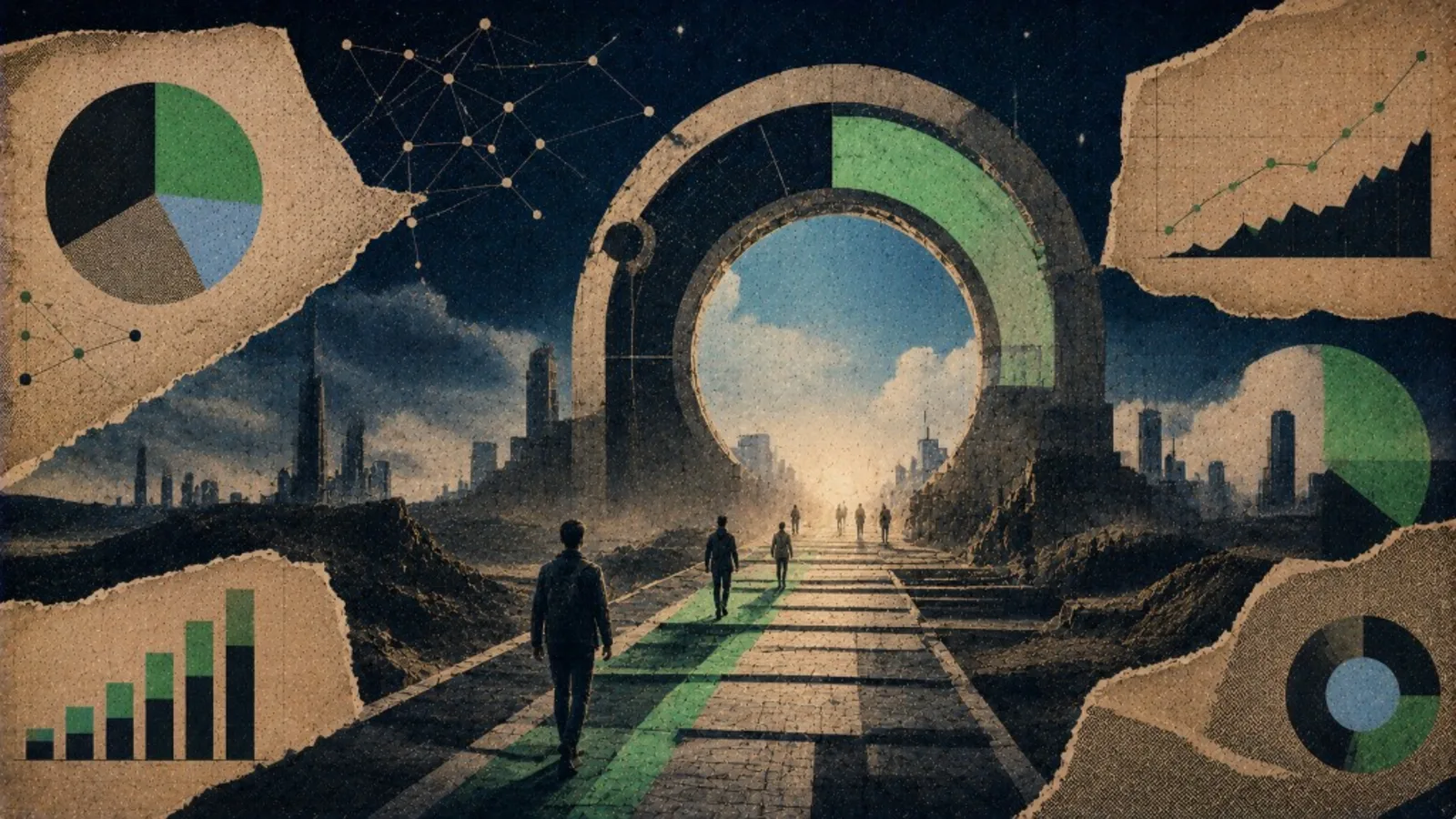 Editorial collage: horizon portal for the future of creator marketing